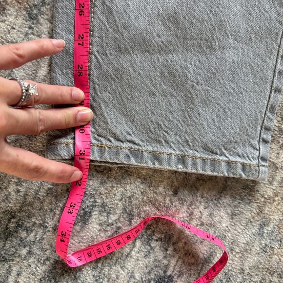 Wild Fable Stretch Mid Rise 90's Relaxed Straight Distress Jeans Gray Women's 00 - Picture 10 of 11